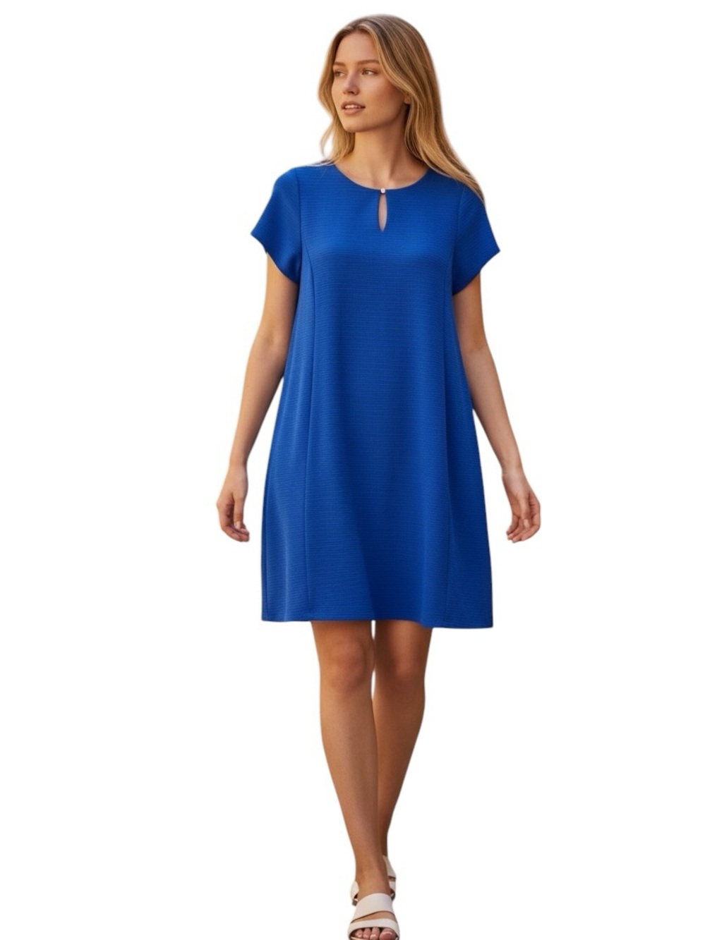 Studio One Royal Blue Short Sleeve Midi Dress Size 18